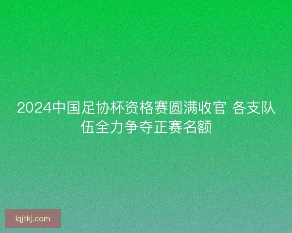 2024中国足协杯资格赛圆满收官 各支队伍全力争夺正赛名额